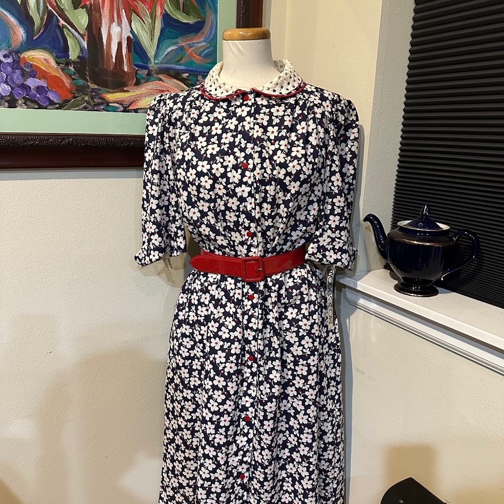 Vintage 1960s Model's Coat in Red, White and Blue - New w/ Tags  - So Cute.